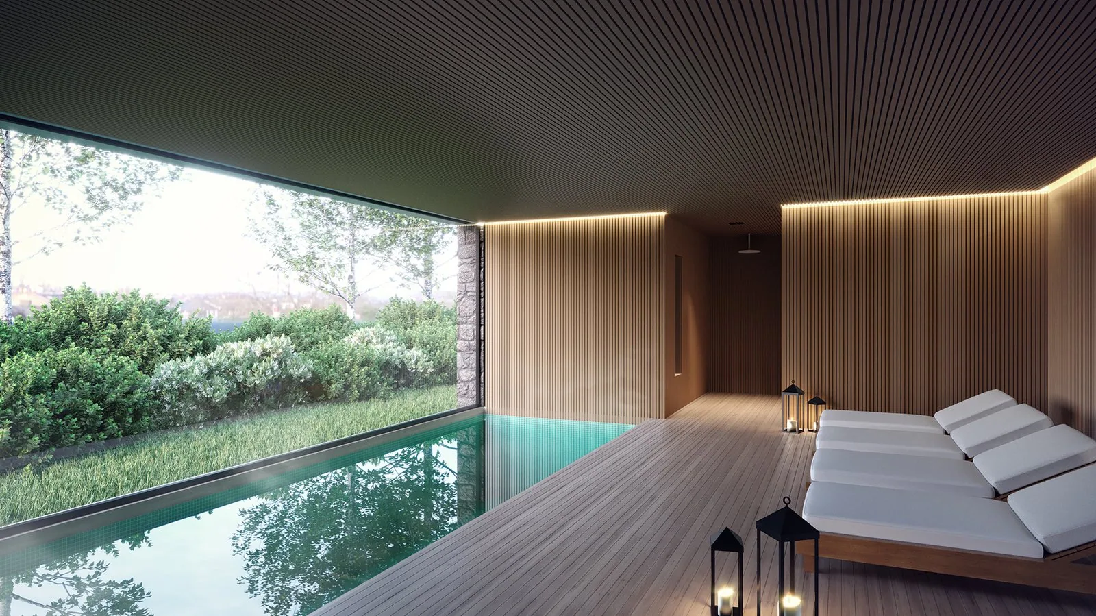 Pool deck at Aldeana Manantiales