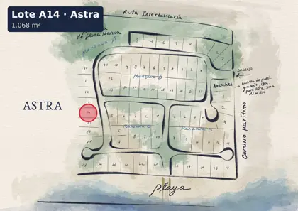 Location of lot A14 on the Astra site plan