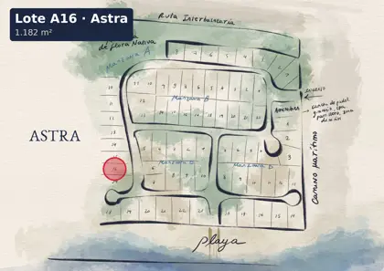 Location of lot A16 on the Astra site plan