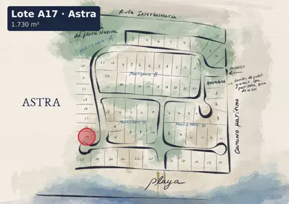 Location of lot A17 on the Astra site plan