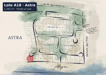 Location of lot A18 on the Astra site plan