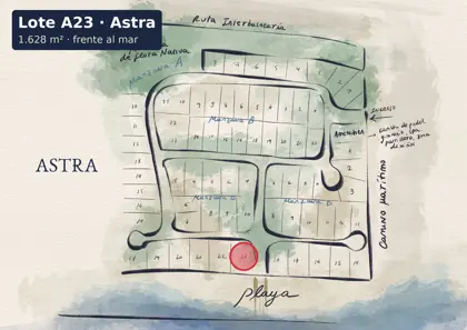 Location of lot A23 on the Astra site plan