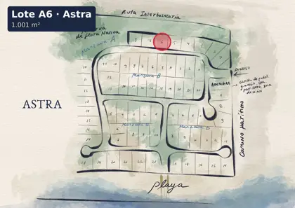 Location of lot A6 on the Astra site plan