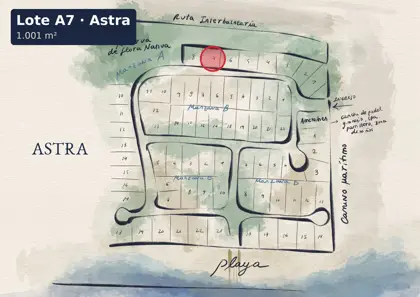 Location of lot A7 on the Astra site plan