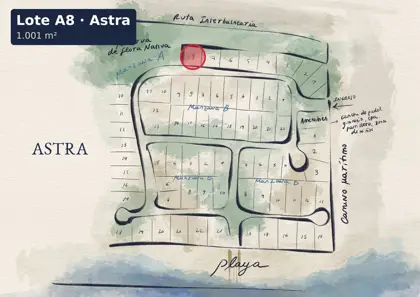 Location of lot A8 on the Astra site plan