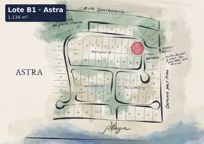 Location of lot B1 on the Astra site plan
