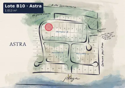 Location of lot B10 on the Astra site plan