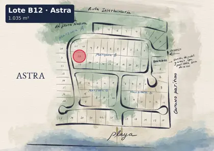 Location of lot B12 on the Astra site plan