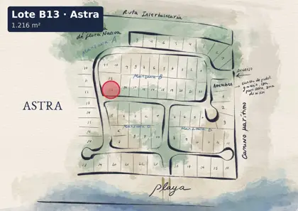 Location of lot B13 on the Astra site plan