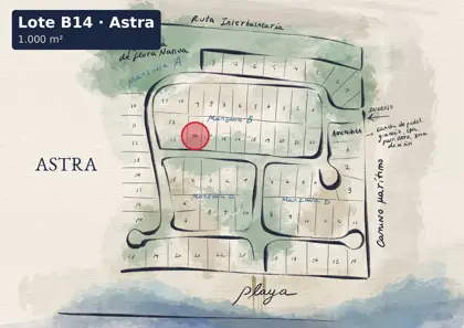 Location of lot B14 on the Astra site plan