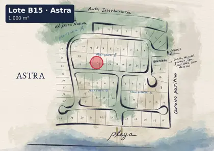 Location of lot B15 on the Astra site plan