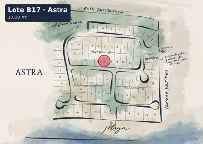 Location of lot B17 on the Astra site plan