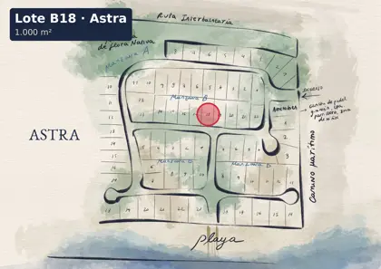 Location of lot B18 on the Astra site plan