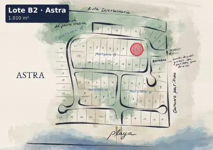 Location of lot B2 on the Astra site plan