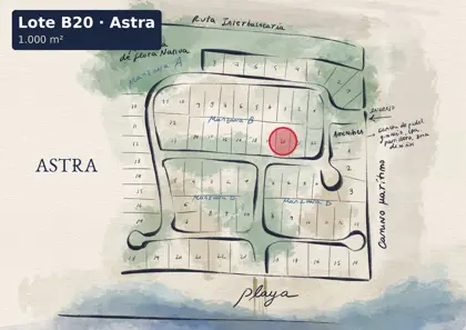 Location of lot B20 on the Astra site plan