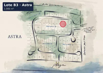 Location of lot B3 on the Astra site plan