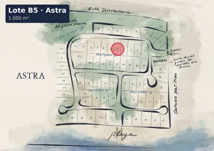 Location of lot B5 on the Astra site plan