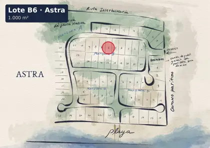 Location of lot B6 on the Astra site plan