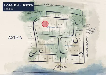 Location of lot B9 on the Astra site plan