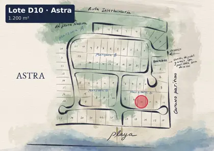 Location of lot D10 on the Astra site plan