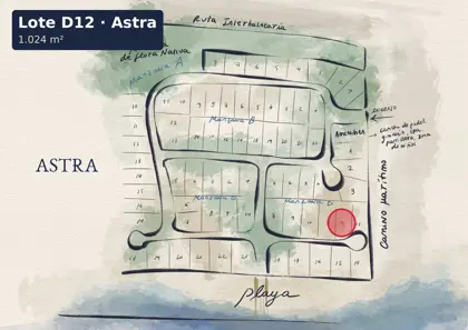 Location of lot D12 on the Astra site plan