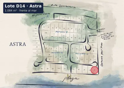 Location of lot D14 on the Astra site plan