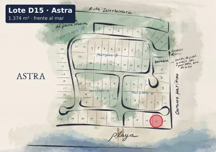 Location of lot D15 on the Astra site plan