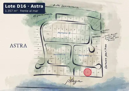 Location of lot D16 on the Astra site plan