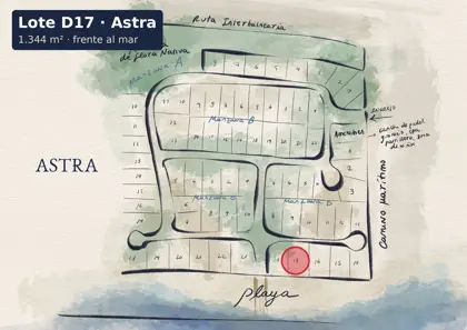 Location of lot D17 on the Astra site plan