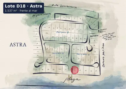 Location of lot D18 on the Astra site plan