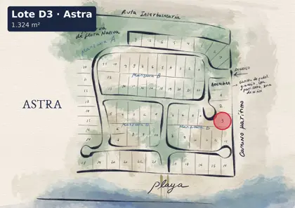 Location of lot D3 on the Astra site plan