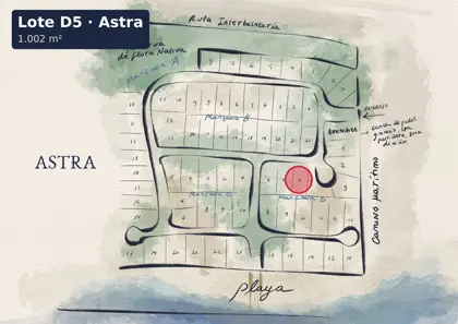 Location of lot D5 on the Astra site plan