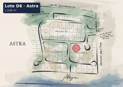 Location of lot D6 on the Astra site plan