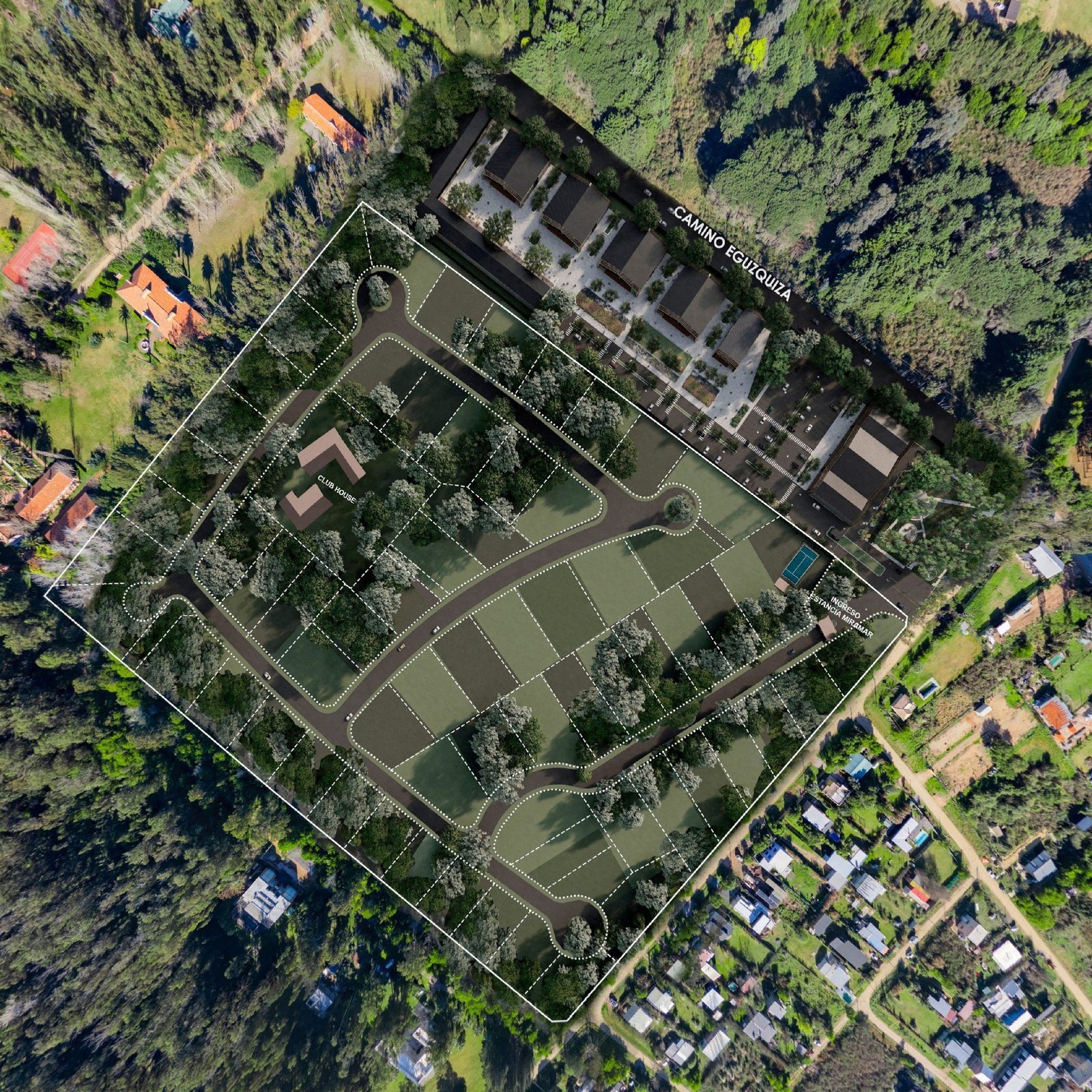 Masterplan aéreo de Estancia Miramar
