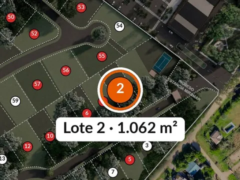 Ubicación del lote 2 en el masterplan de Estancia Miramar