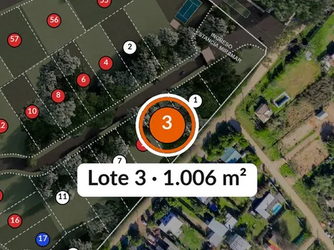 Ubicación del lote 3 en el masterplan de Estancia Miramar