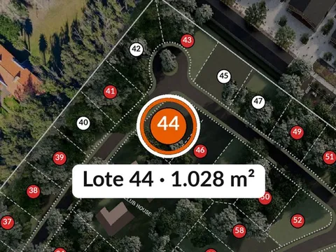 Ubicación del lote 44 en el masterplan de Estancia Miramar
