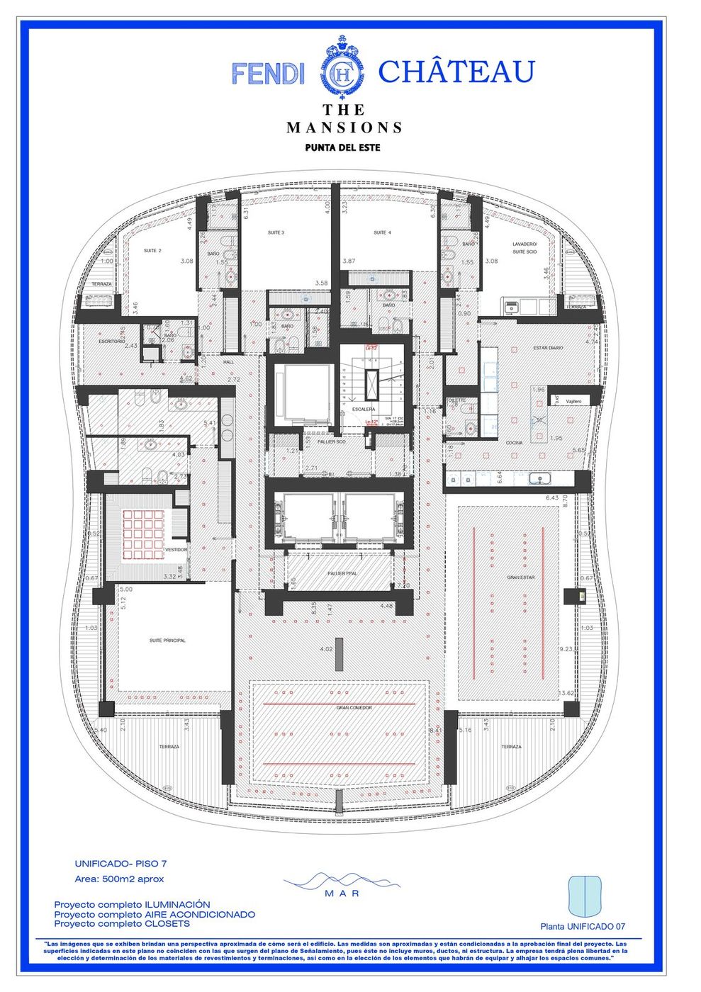 Planta / tipología de Fendi Château Residences