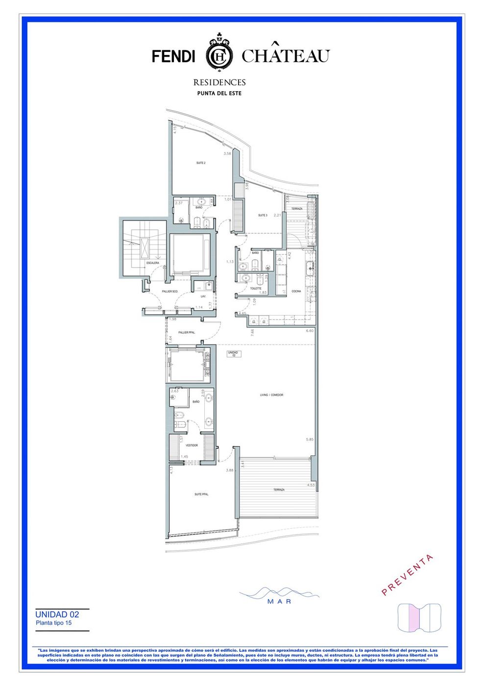 Planta / tipología de Fendi Château Residences