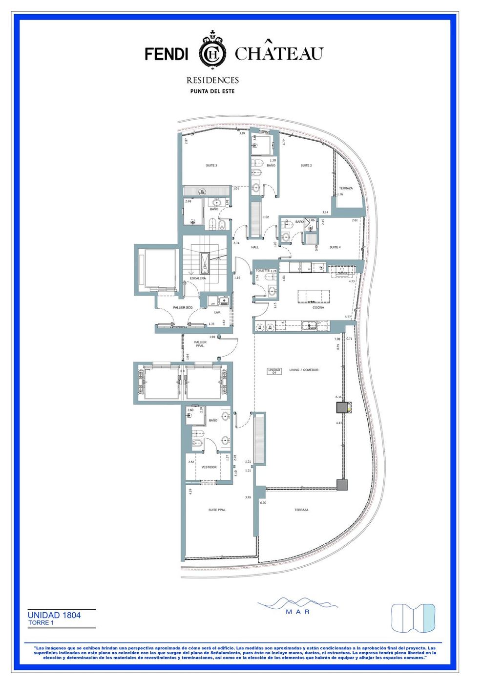 Planta / tipología de Fendi Château Residences