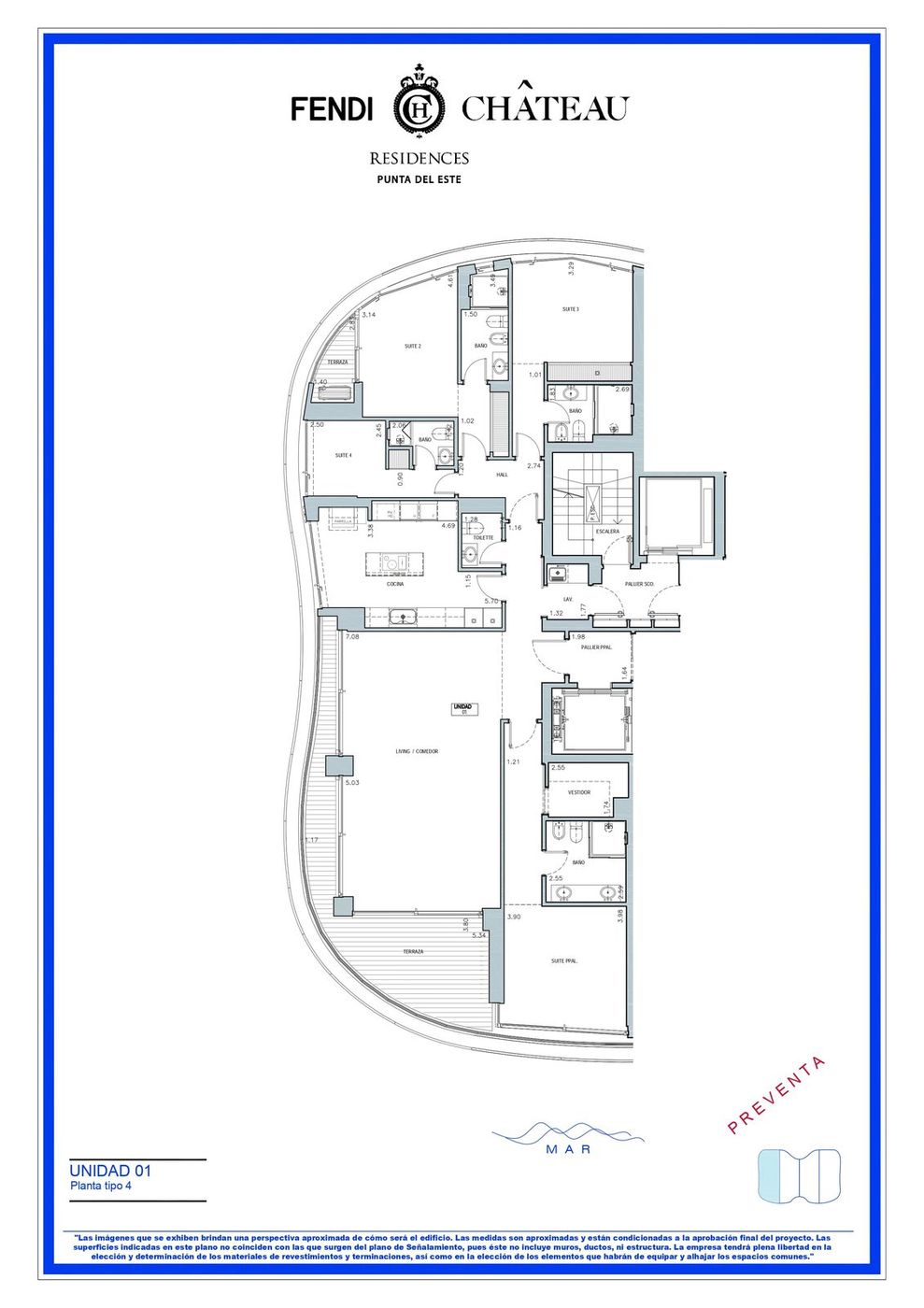 Planta / tipología de Fendi Château Residences