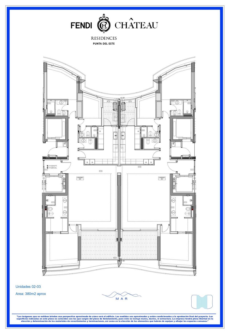 Planta / tipología de Fendi Château Residences