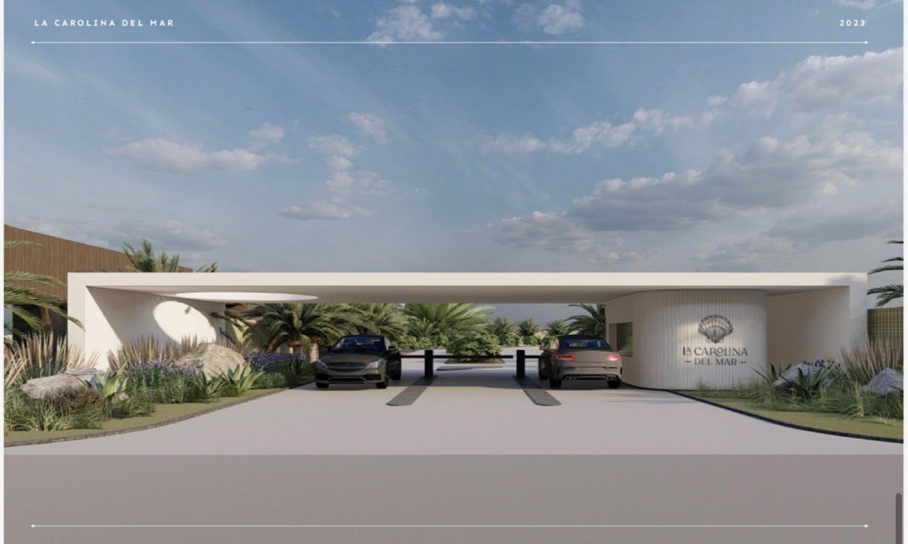 Render de la portería de acceso, con la cartelería del barrio
