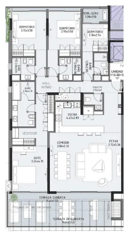 Floor plan of unit 113 at Selenza, building 7
