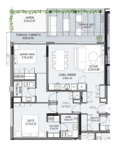 Floor plan of unit 13 at Selenza, building 7