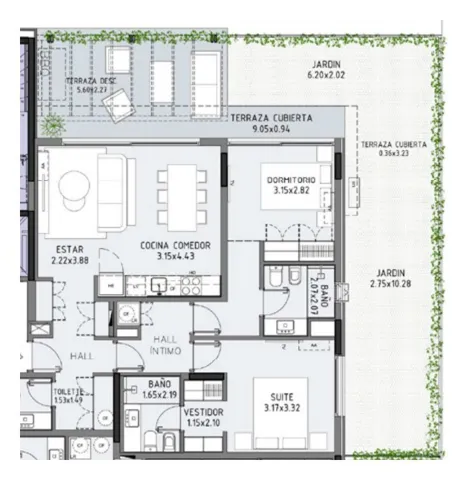 Floor plan of unit 16 at Selenza, building 7