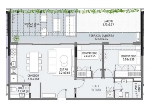 Floor plan of unit 17 at Selenza, building 7