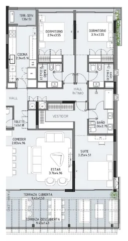 Floor plan of unit 216 at Selenza, building 7