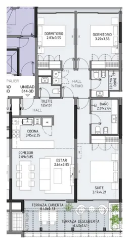 Floor plan of unit 314 at Selenza, building 7