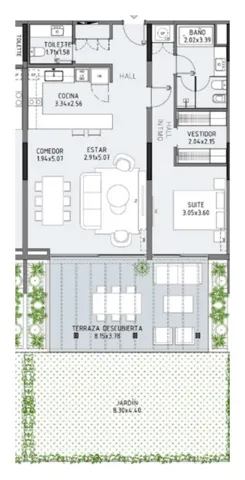 Floor plan of unit 19 at Selenza, building 8